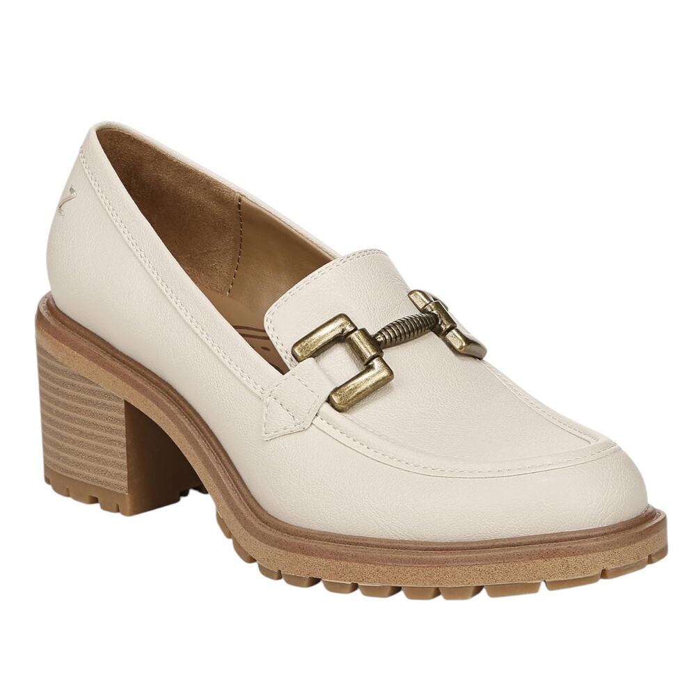 Zodiac Women's Gemma Hardware Mid Heel Lug Sole Loafers Off White Size 10
